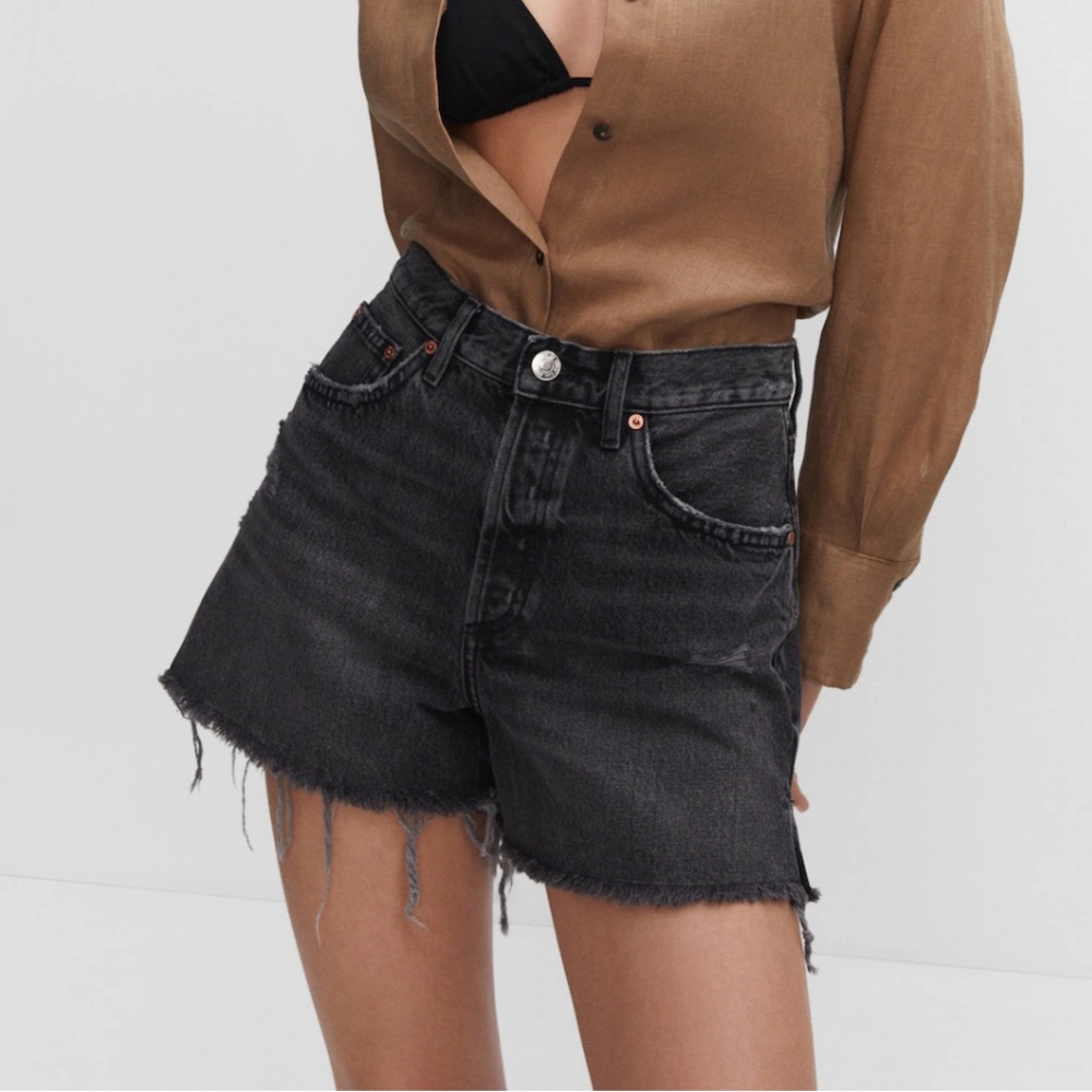 MANGO Shorts with Frayed Hem